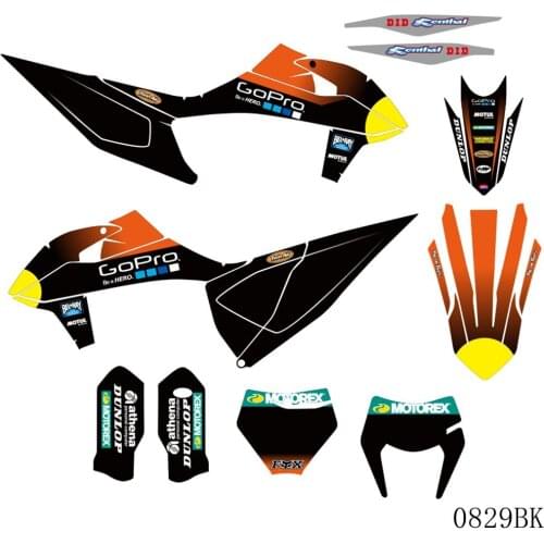 Full Graphics Decals Stickers Motorcycle Background Custom For KTM 125 250 350 450 500 525 SX SXF 2019-2020 EXC XC XCF 2020