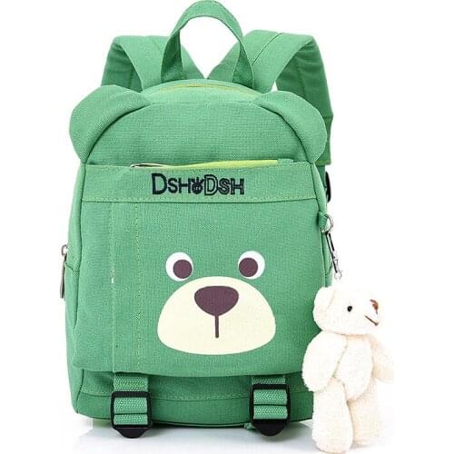 ZHIERNA Student Unisex Bag Girls Nylon Backpack Primary school Girls Backpack 1-3 Grade Kindergarten Boy Light and with Bear