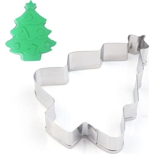 New Christmas Tree Shaped Biscuit Cookie Cutter Cake Mold Jelly Pastry Kitchen Baking Mould Stamp Collecting Mould Cake Tools