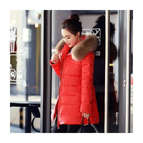 New Fashion 2020 Winter Jacket Parka Long Cloak Down Coats For Women Large Raccoon Fur Collar Outwear High Quality LX804