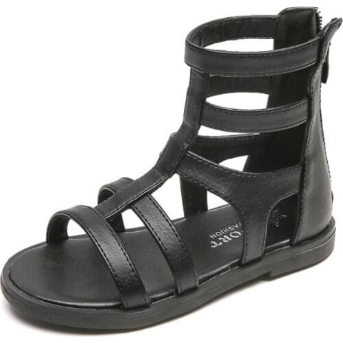 The new 2021 girls' shoes are pure Roman Princess sandals with soft soles, breathable and non slip childrens Roman shoes