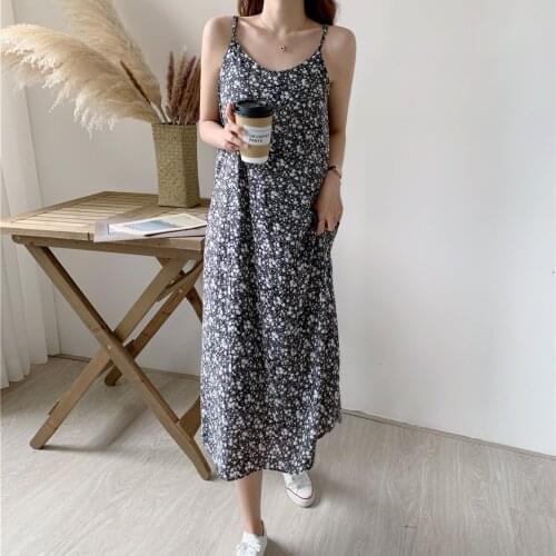 Woman new Sexy Floral dress Sling V-neck sleeveless Backless Beach Strap Dresses Lady Party clothing 2021 dresses women