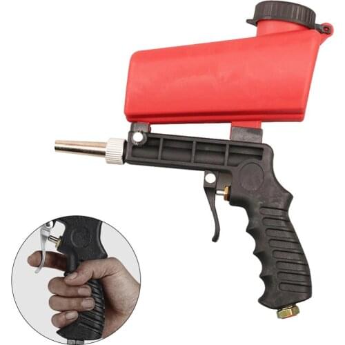 Portable 90psi Portable Sandblasting Gun Mini Aerodynamic Sand Blasting Machine Adjustable Pneumatic Sandblasting Set Power Tool