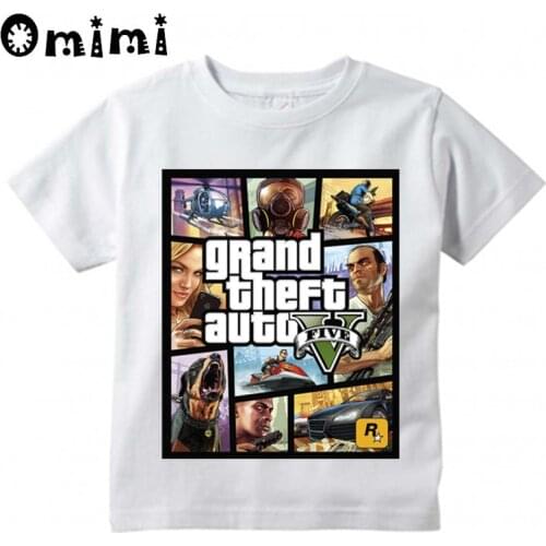 GTA Street Fight Long With GTA 5 Printed Children Casual T Shirt Boys and Girls Funny Tops Kids Great T-Shirt