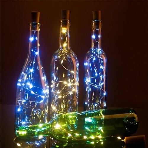 Xmas Valentines Day Party Decor Copper Wine Night Light Cork Shaped Solar-powered LED String Bottle Lamp Lampe Veilleuse