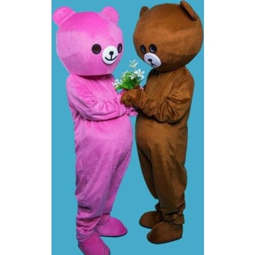 Pink Cute Bear Kani Rabbit Mascot Costume Halloween Suits Cosplay Party Game Dress Outfits Advertising Carnival Easter Festival