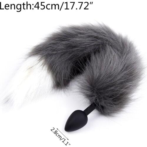 Silicone Anal Plug Faux Plush Tail Anus Dilatation Stimulation Role Play Butt Plug Couples Flirt Fetish SM Cosplay Game Adult