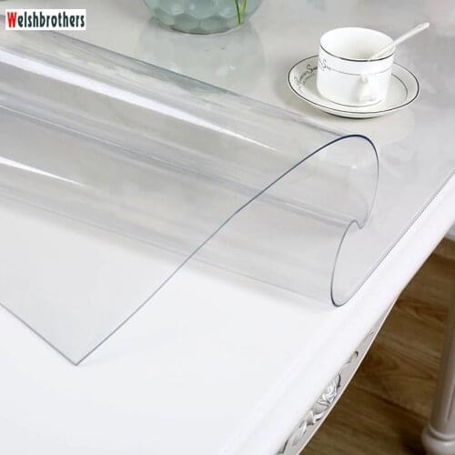 Modern kitchen oil tablecloth set soft glass tabletop Pvc transparent water boat 1.0 mm thickness. 52 sizes are optional2018