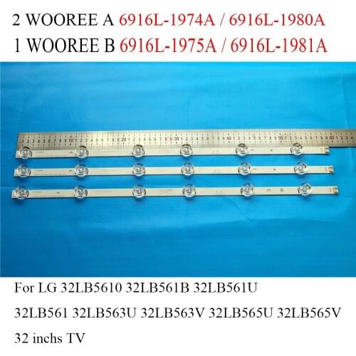 LED Backlight Strip For LG 32LF5610 32LB561B 32LB563U 32LB565U WOOREE A B LED Light Bars For LG 32 inchs TV Screen LED Strips