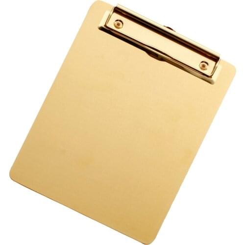 Stainless Steel File Clip Board A4 Clipboard Paper Holder Memo Folders Board Portable Writing Tablet for Home School Office - Si