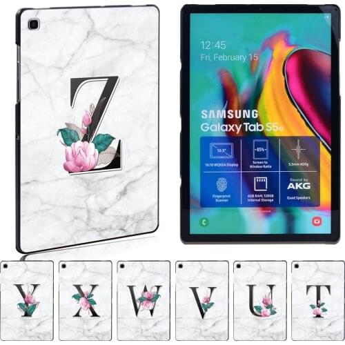 Hard Shell Tablet Case for Samsung Galaxy Tab A A6/Tab A/Tab E/Tab S5E - 26 Letters Slim Tablet Cover Case + Free Stylus