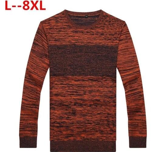 8XL 6XL 5XL 4X New Autumn Winter Mens Pullover Sweaters Cotton Casual O Neck Sweater Jumpers Thin Male Knitwear Jumpers Top
