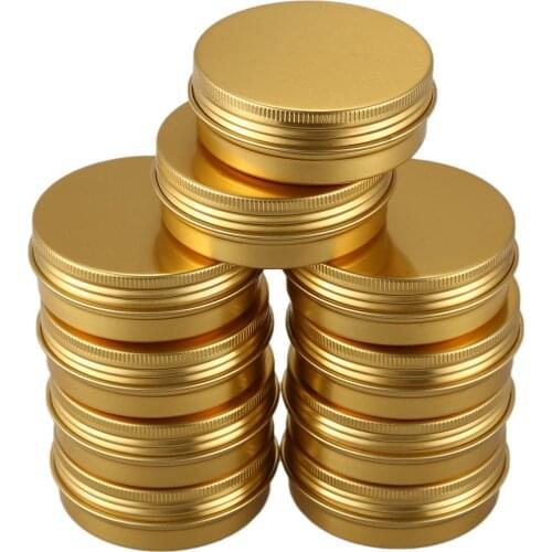 Promotion! 10Pcs Gold Cans Screw Top Containers Aluminum Round Cans Travel Tins Storage Jar Food Tins Containers Tins With Lids