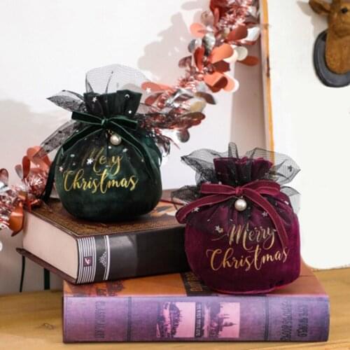 Velvet Gift Bag Warm Winter Christmas Velvet Safe Fruit Gift Bag Christmas Decorations Childrens Candy Bag Gift Bag