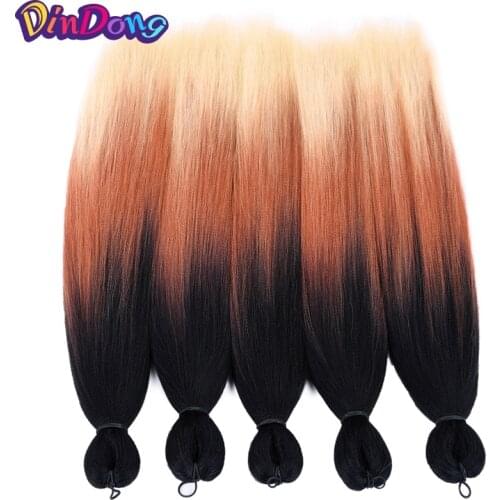 DinDong Pre Stretched Ombre Easy Jumbo Synthetic Braiding Hair Crochet Purple Hair Extensions More Lighter Jumbo Braid