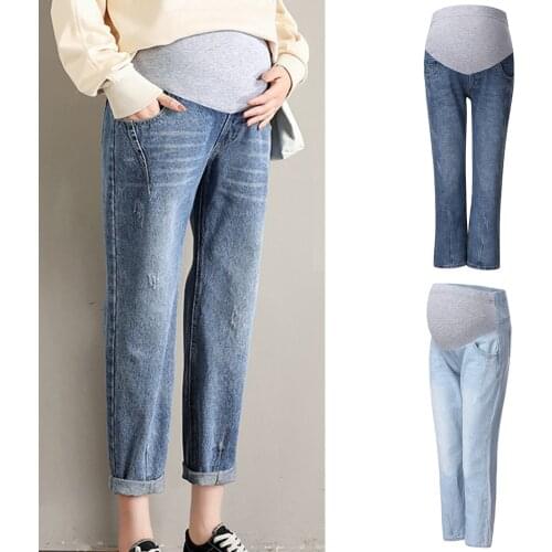 Pregnant Woman Jeans Maternity Pants Trousers Nursing Prop Belly Legging Spring Autumn Denim Casual Fashion Pregnant Women