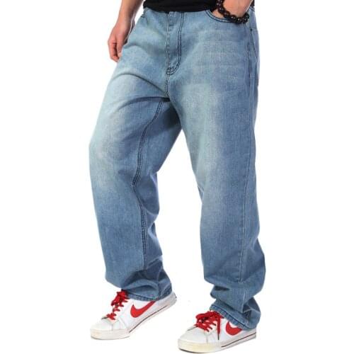 Jeans for Men 2020 New Mens Modis Loose jeans Mens Streetwear Retro Straight large size trousers Size 30-44 46