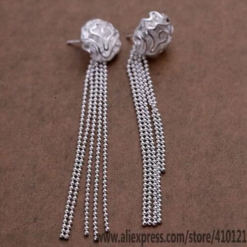 E048 Hot Sale High Quality Silver Clolor Jewelry,Wholesale Jewelry Elegant Charms Fashion Rose And Bean Earrings /dghalxoa