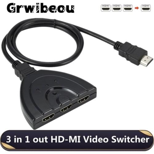 HDMI-compatible Video Switcher Splitter 1080P 3 in 1 out Port Hub Mini 3 Port HDMI-compatible Switch for DVD HDTV Xbox PS3 PS4