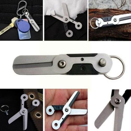 Pocket Mini Fold Scissor EDC Outdoor Ring Gadget Foldable Accessories Keychain Tool Knife Fishing Scissors Cutting H3Z5