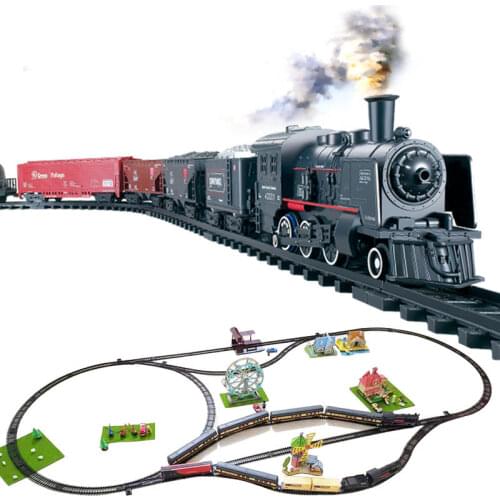 Classical Electric Train Railway ho 1:87 Set DIY Tracks Trains Toy Model Railway Childrens Train Set RC Trains Town For Kid