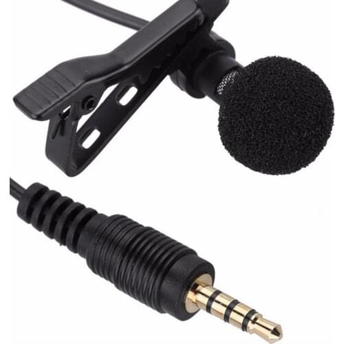 3.5mm Jack Clip-on Lapel Microphones Lavalier Tie Mikrofon Microfono Mic for Mobile Phone For Speaking Lectures
