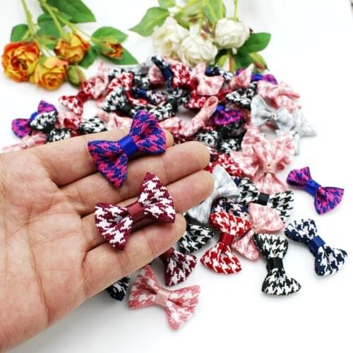 20Pcs Handmade mini Bows DIY Craft Supplie Wedding Party Decor Gift Packing Bowknots Headwear Accessories Appliques