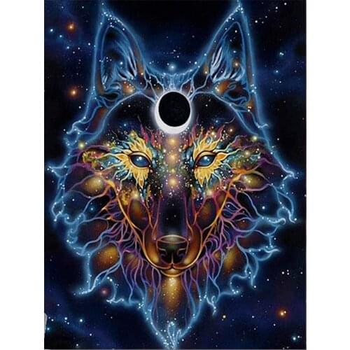 Wolf Tiger Owl Lion Deer DIY Embroidery 11CT Cross Stitch Kits Needlework Craft Set Cotton Thread Printed Canvas Wholesale