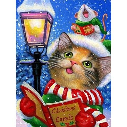 Animal Cut Cat DIY Embroidery 11CT Cross Stitch Kits Needlework Craft Set Printed Canvas Cotton Thread Home Wholesale