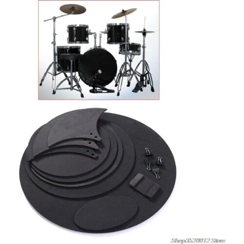 10pcs Bass Snare Drum Sound Off Mute Silencer Drumming Rubber Practice Pad Set Professional Dropshipping