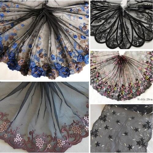 New 3Yards/Lot High Quality Lace Trim Embroidery Fabric Mesh Ribbon Tulle Guipure Cord Lace Sewing DIY Doll Cloth 240