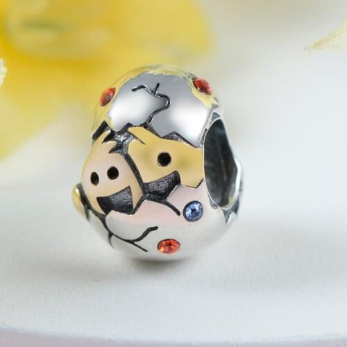 Easter Jewelry 925 Sterling Silver Egg Charms Beads Fits For Diy Bracelet Pendant missangas bijoux GW Fine Jewelry E039H20