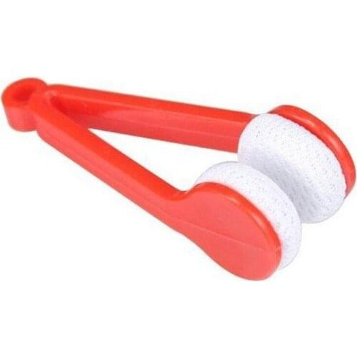 Portable Mini 5-color Optional Multi-function Glasses Cleaning Wipe Double-sided Microfiber Glasses Brush Cleaner Utility Tool