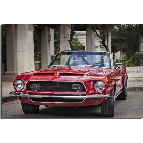 1968 Red Shelby Mustang Car Poster Canvas Painting For Home Decor Wall Art Pictures For Living Room