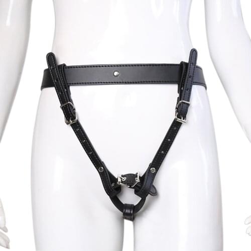 CamaTech PU Leather Forced Orgasm Chastity Belt For AV Vibrator BDSM Bondage Magic Wand Holder Strap-on Harness Panties Sex Toys