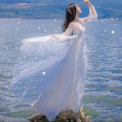 Pregnant Maternity women Pregnancy Photography Props White Harness dresses seaside vacation white beach skirt Slim elegant fairy