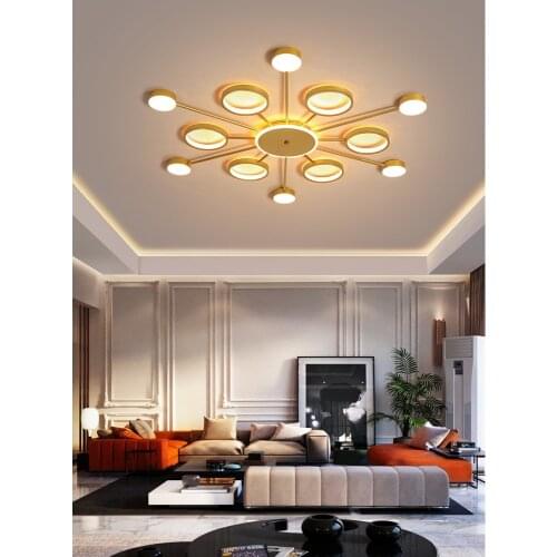 Nordic Modern Ceiling Chandelier Bedroom LED Ceiling Lamp Living Room Personality Macaron Iron Modern Ceiling Lighting