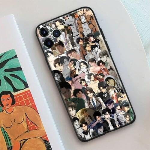 Levi Akaman Collage Attack on Titan Glass Soft Silicone Phone Case FOR IPhone SE 7 8 Plus X XR XS 11 12 Mini Pro Max Cover Shell
