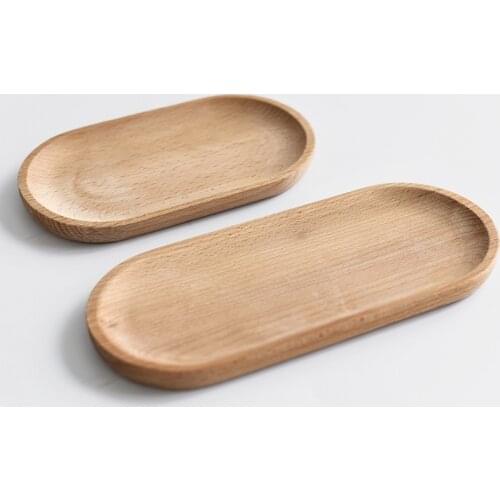 23cm/18cm Beech Plate Tableware Beech Oval Tray Mini Solid Wooden Plate Childrens Dessert & Bread Small Plates Specialty Plates