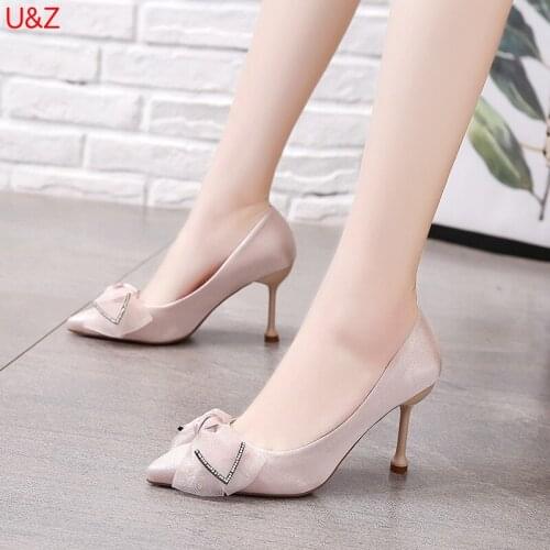 Women High Heels Shoes Crystals Black/Beige Charming Bridal Shoes Heels Sexy Pointed Toe Shoes Female Evening Shoes