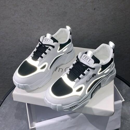 Womens Sneakers 2021 Spring and Summer Platform Student Sports Shoes Leisure Comfortable Thick Bottom Lace-Up Shoes