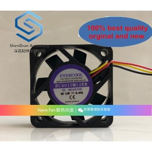 1pcs 100% orginal new EC4010M12ER new EVERCOOL cold Jie 4010 12V 0.07A cooling fan 4CM 3-wire