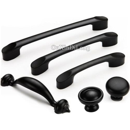 10PCS Classic Black European Solid Zinc Alloy Kitchen Cabinet Door Handles Cupboard Wardrobe Drawer Cabinet Pulls Handles&Knobs