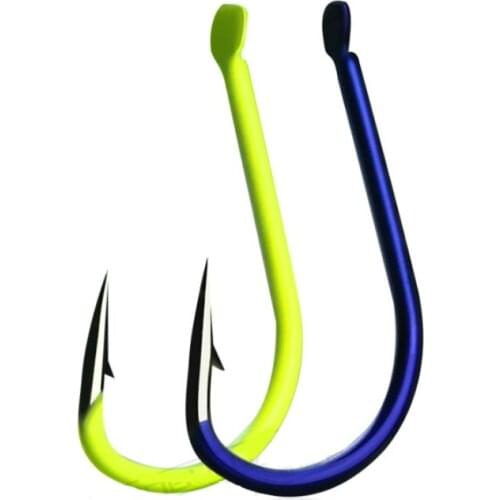 200pcs/lot High Carbon Steel Fishing Hook Barbed Hook Bright Color Blue Yellow 3#-12# Oblique Sharp Hook River Fishing Accessory