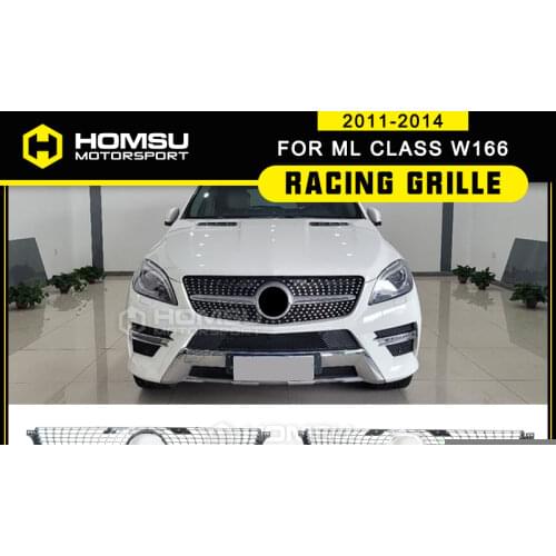 Front Bumper for ML Class W166 Diamond Grille 2005-2014 Front Bumper Racing Car Styling For ML Class W166 W164 Diamond grille