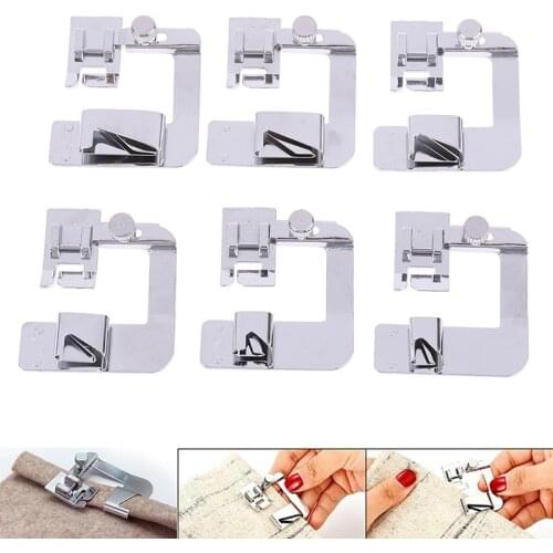 3pcs/6PCS Sewing Machine Foot Presser Rolled Hem Feet Set For Brother Singer Sewing Accessories High Quality