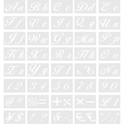 40PCS Art Letter Stencil Reusable Number Symbol Upper and Lowercase Letters Mold Set DIY Handicraft Spray Drawing Mold