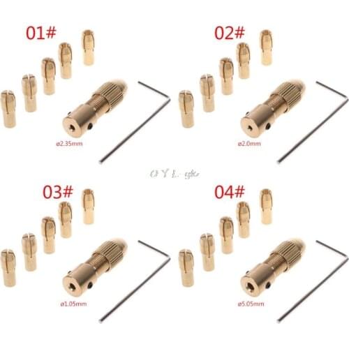 7Pcs/Set 2/2.35/4.05/5.05mm Electric Motor Shaft Mini Chuck Fixture Clamp 0.5-3.0mm Small To Drill Bit Micro Chuck Fixing Device