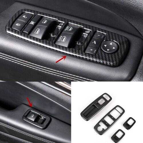 ABS Plastic For Jeep Grand Cherokee 2014-2017 Door Window glass Lift Control Switch Panel Cover Trims Car Styling Accessories