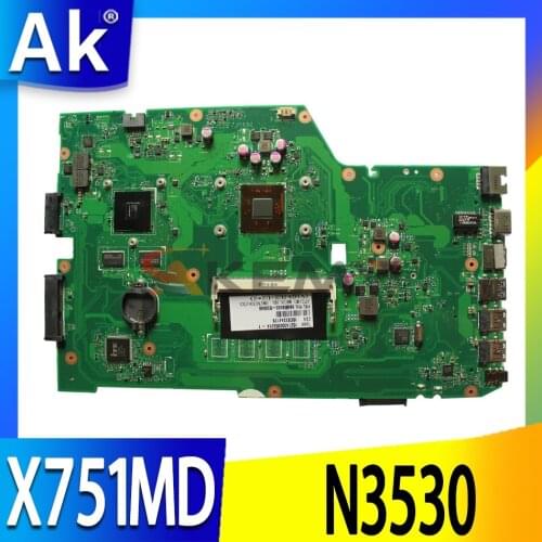 AK X751MD With N3530 CPU GeForce GT820M 2GB mainboard For Asus K751M X751MD A751MD X751MJ R752M laptop motherboard 100% Tested